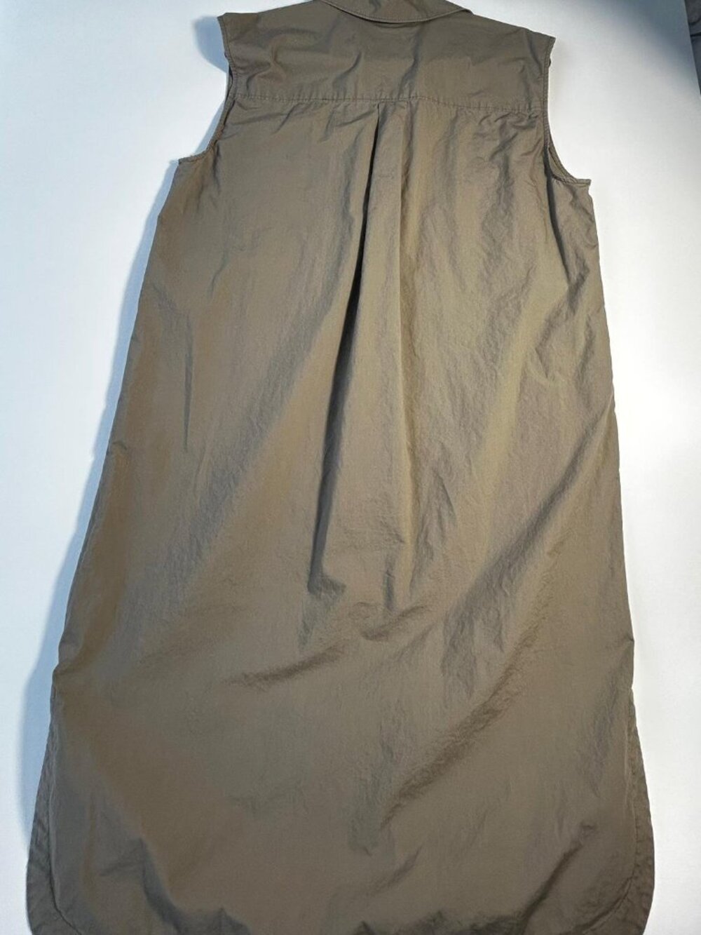 Banana Republic Taupe Sleeveless Shirt Dress Utility Button Front Size Large - Picture 3 of 4